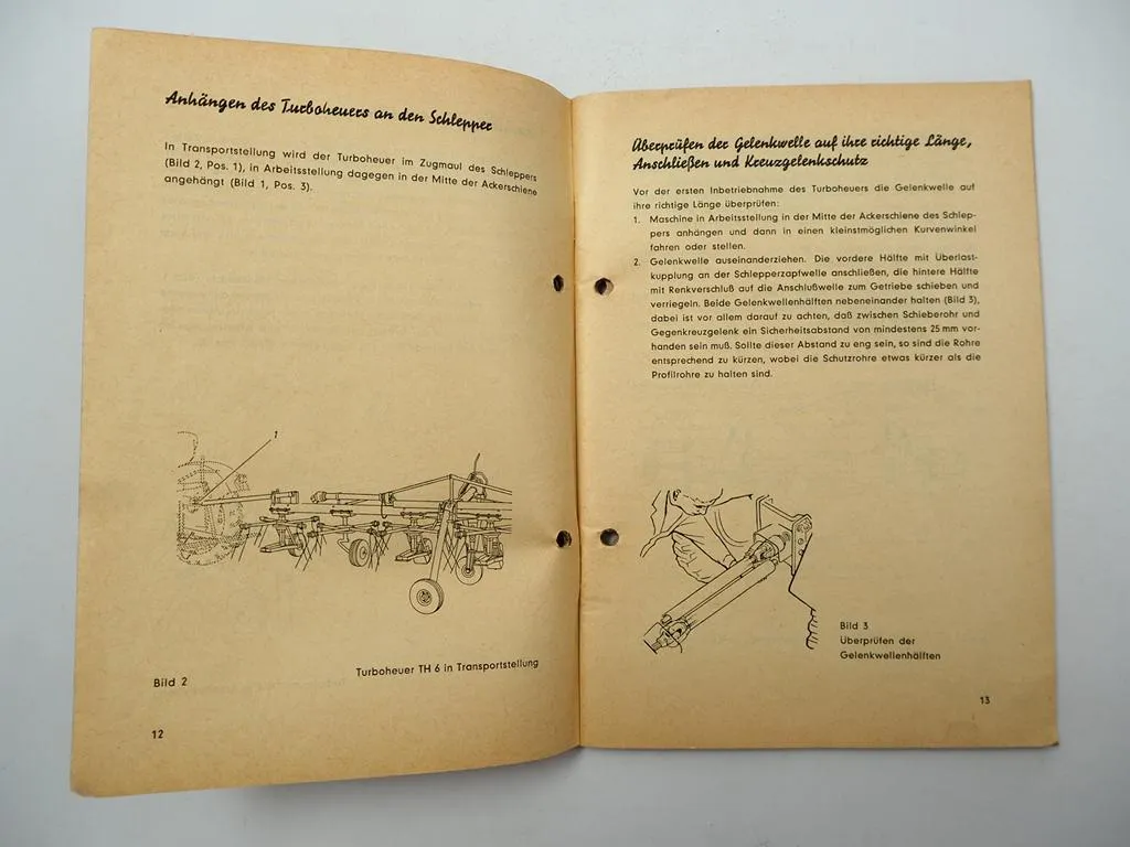 Fella TH4 TH6 Turboheuer System Krüger Bedienungsanleitung Ersatzteilliste 1970