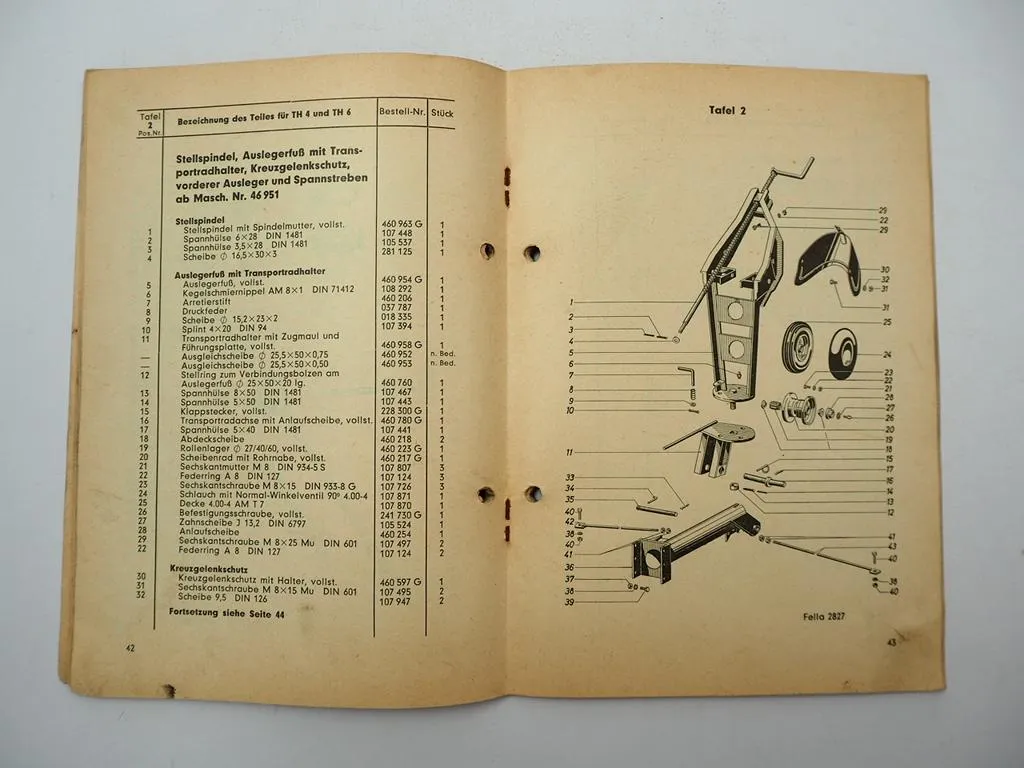 Fella TH4 TH6 Turboheuer System Krüger Bedienungsanleitung Ersatzteilliste 1970