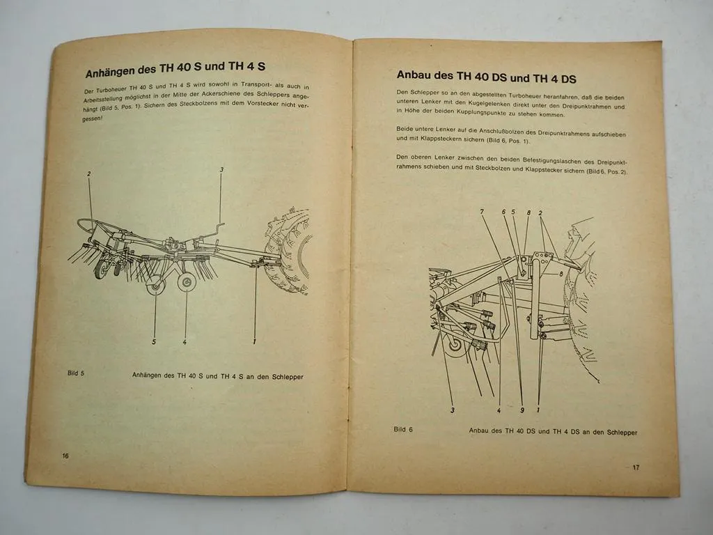 Fella TH40S TH4S TH40DS TH4DS Turboheuer Betriebsanleitung Ersatzteilliste 1976