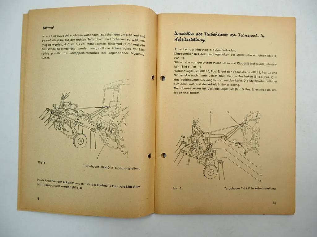 Fella TH4D System Krüger Turboheuer Bedienungsanleitung Ersatzteilliste 1965