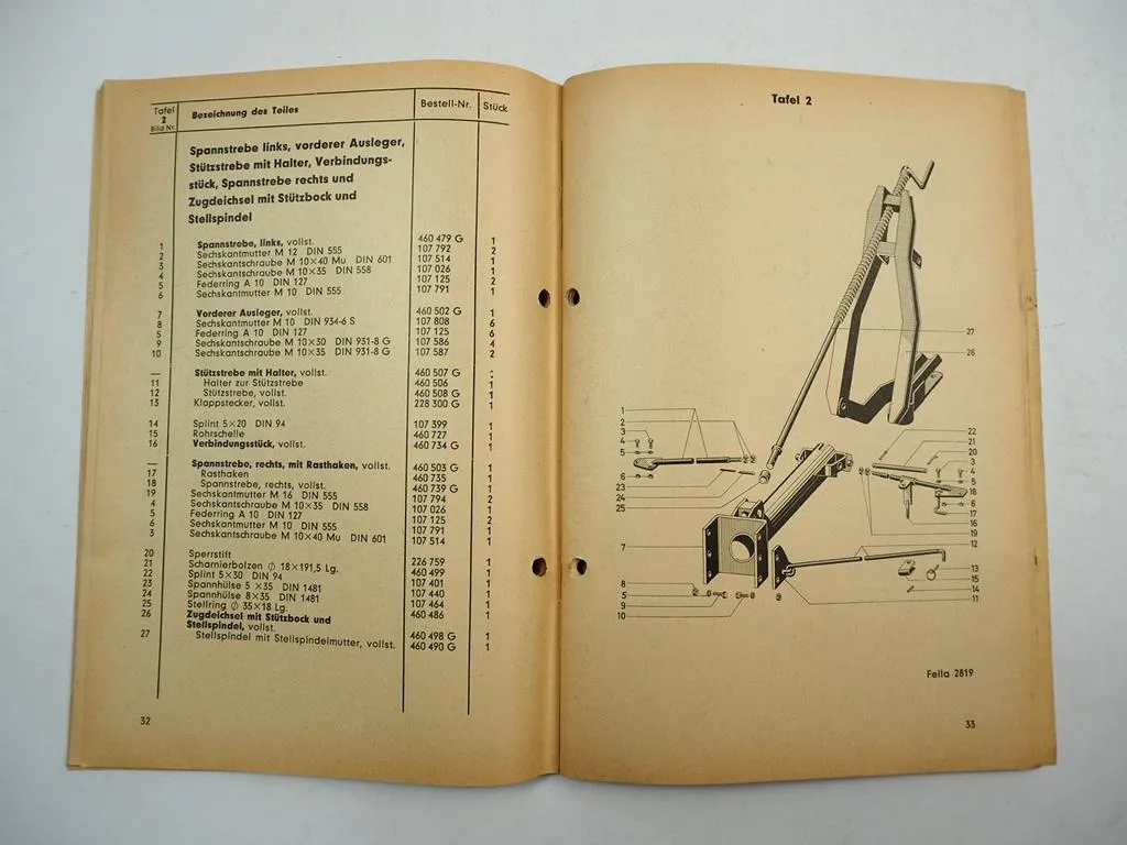 Fella TH4D System Krüger Turboheuer Bedienungsanleitung Ersatzteilliste 1965