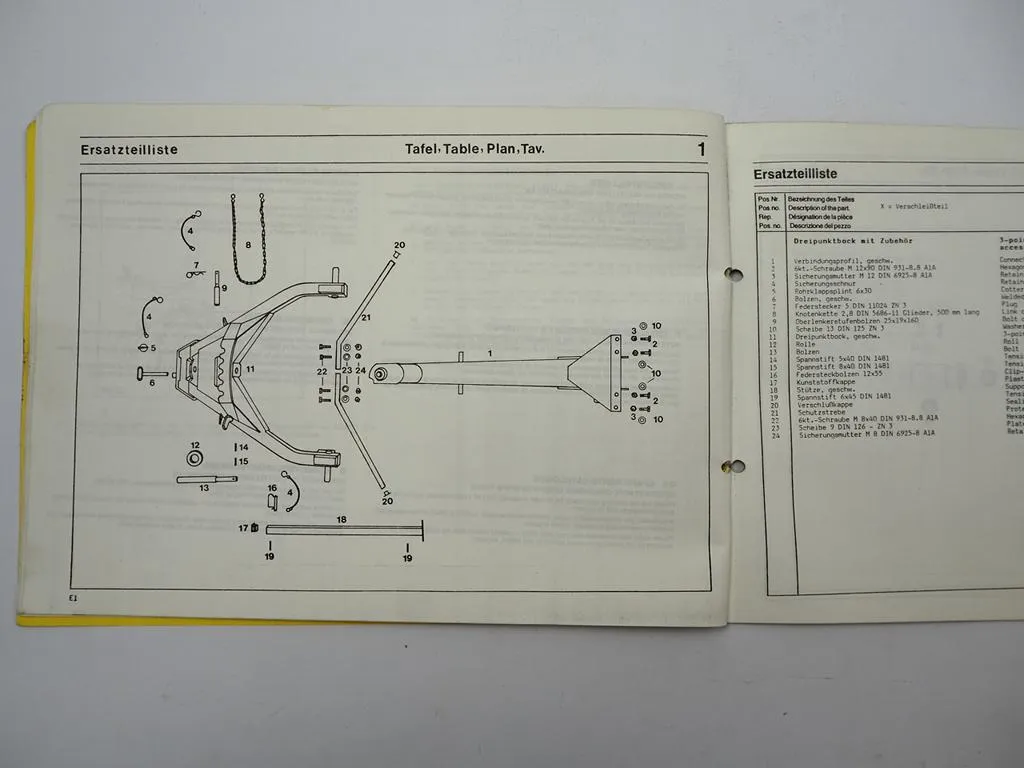 Fella TH660D Hydro Turboheuer Bedienungsanleitung Ersatzteilliste 1988