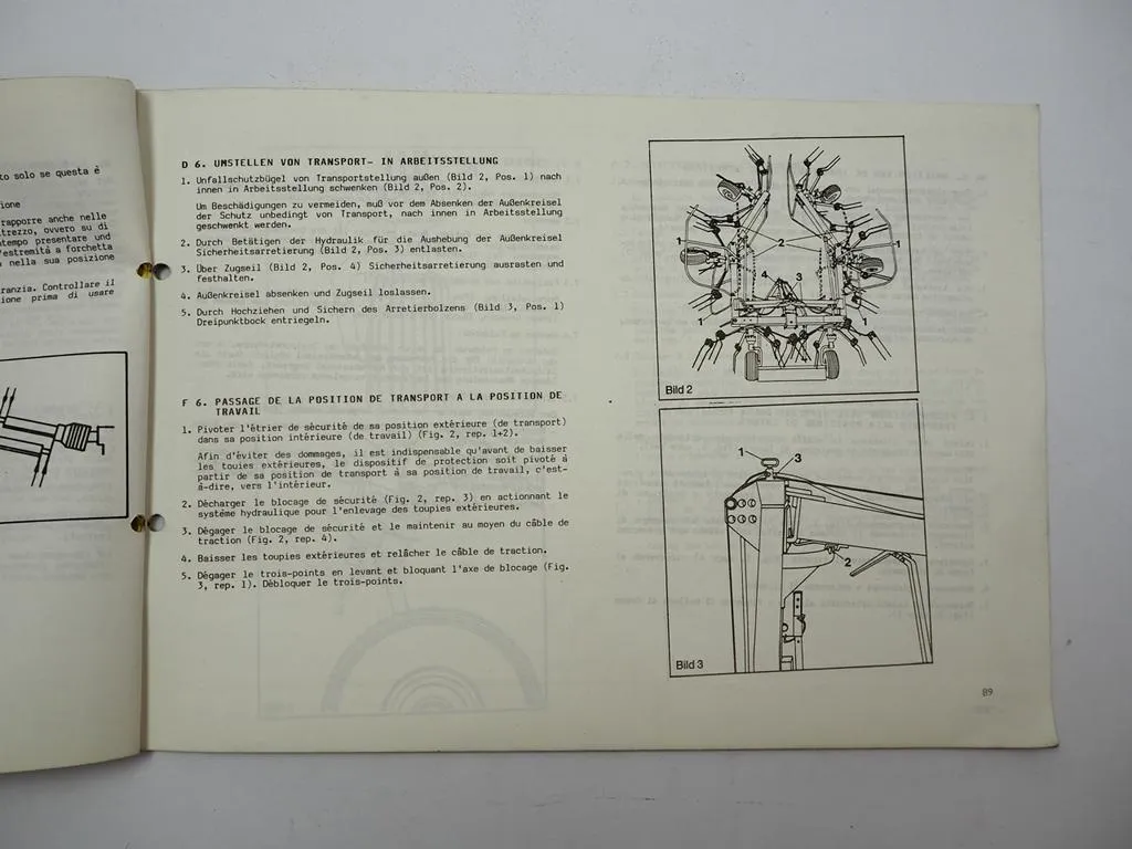 Fella TH660D Hydro Turboheuer Betriebsanleitung Ersatzteilliste 1988