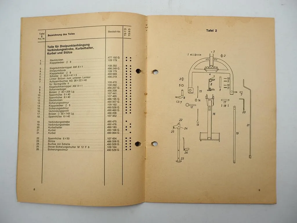 Fella TS7 TS8 TS7D TS8D Turboschwader Ersatzteilliste 1974