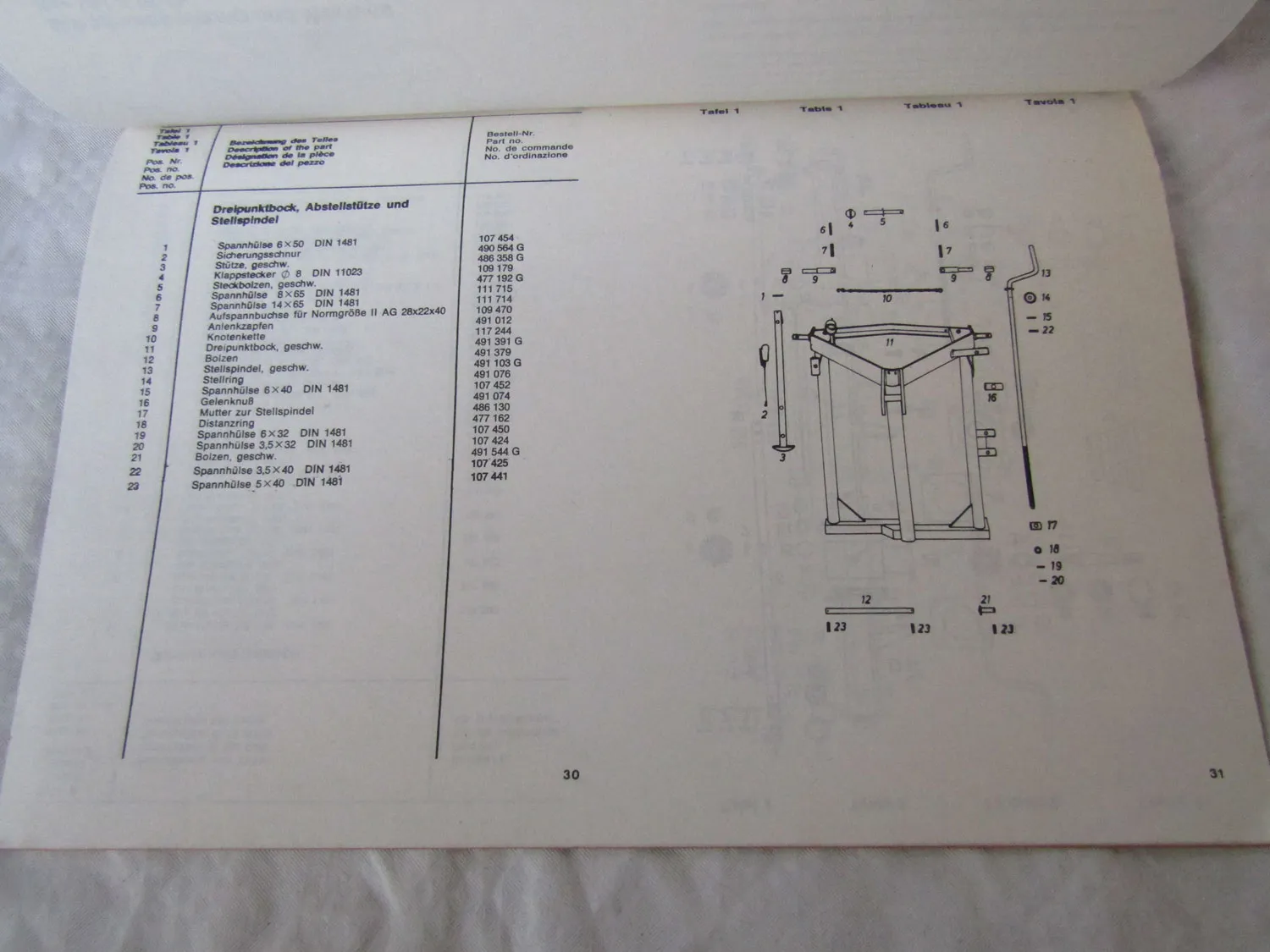 Fella UH 370D Universal Heumaschine Bedienungsanleitung Ersatzteilliste 5/1980