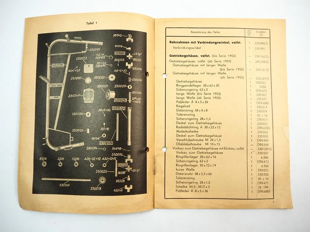 Fella Zapfwellen Graszetter Betriebsanleitung Ersatzteilliste 1953