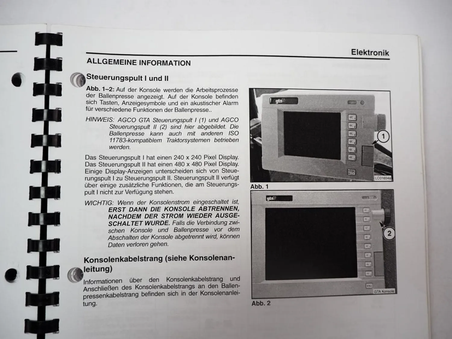 Fendt 1270N 1270S CE Ballenpresse 70x120 Betriebsanleitung Elektronik 2008