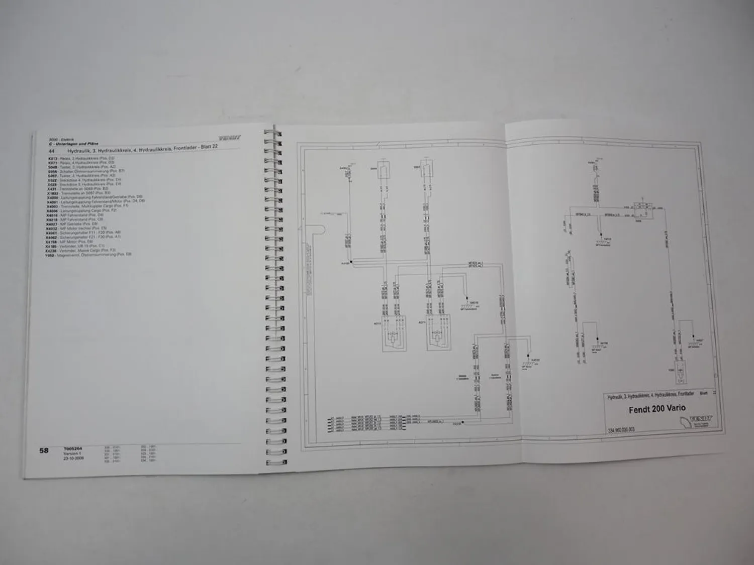 Fendt 200 Vario Schlepper Schaltplan Elektrik Hydraulik Schulungsunterlagen 2009