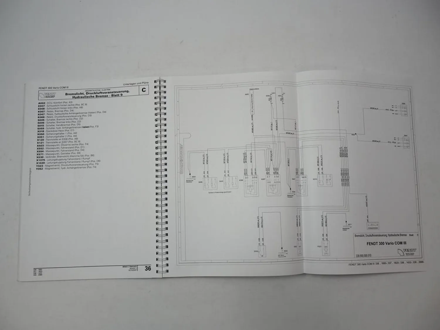 Fendt 300 Vario COM III Schaltplan Elektrik Hydraulik Schulungsunterlagen 2008