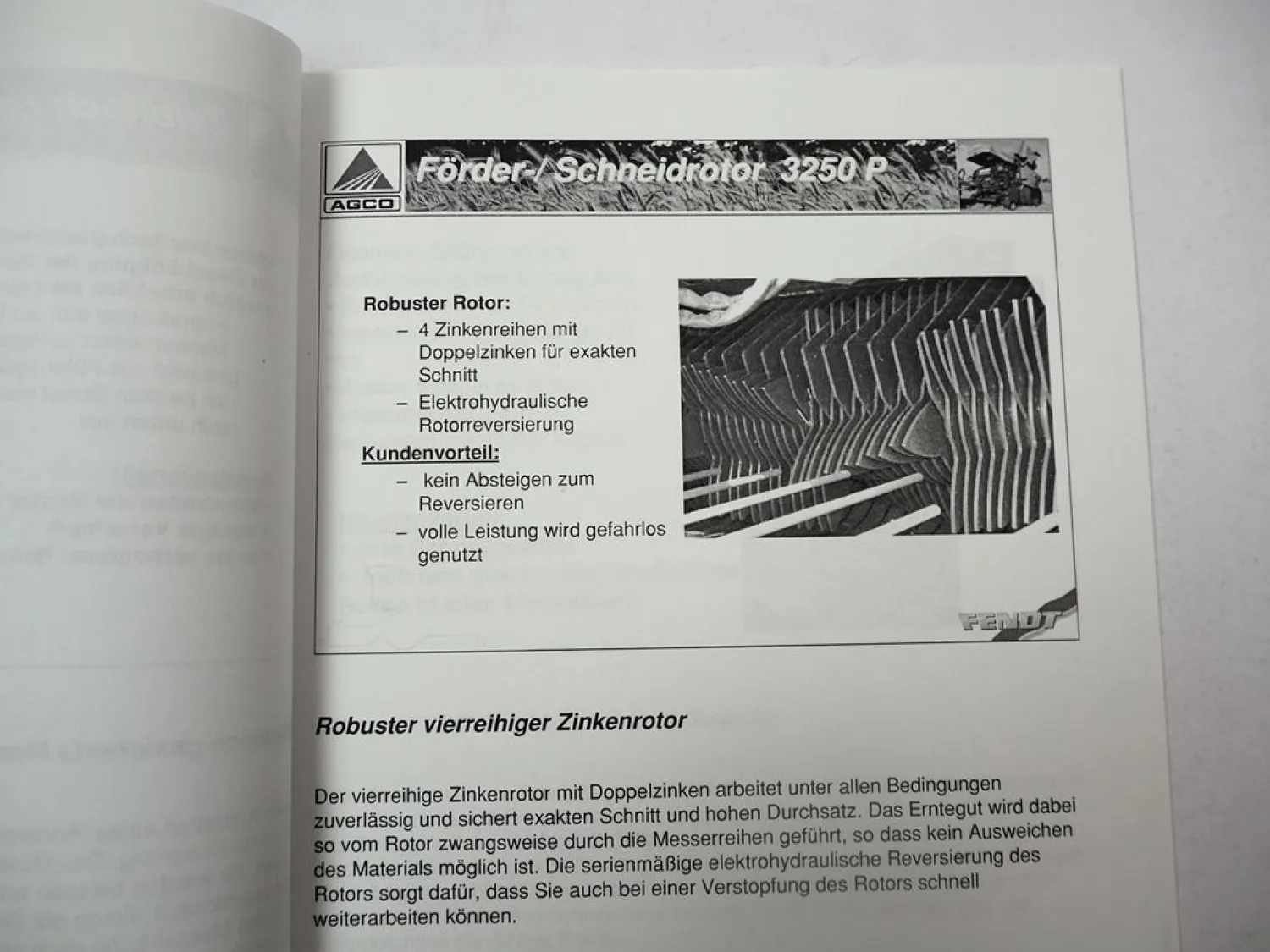 Fendt 3250 S P Rundballen Presse Produktinformation ca. 2005
