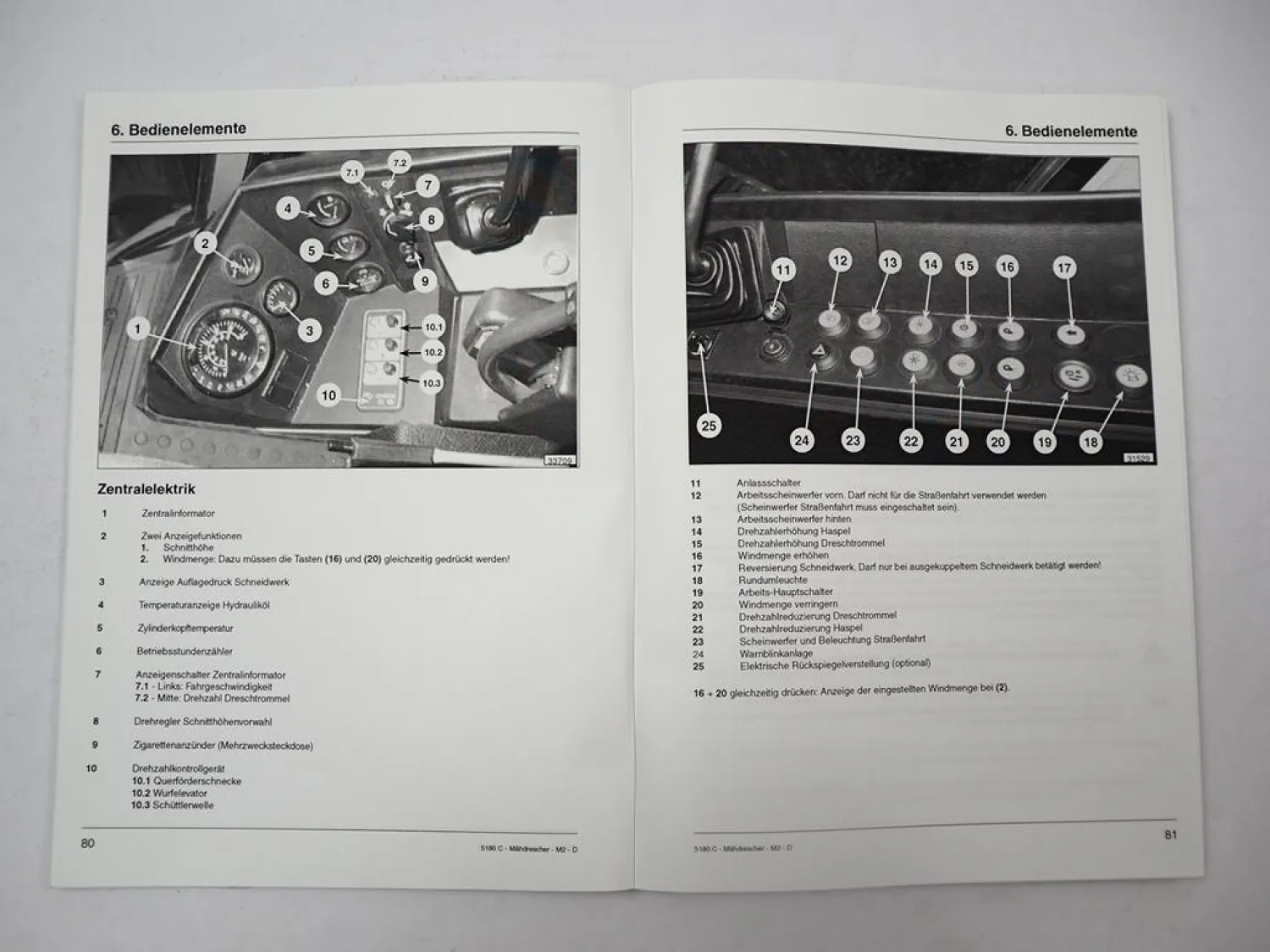 Fendt 5180C Mähdrescher Betriebsanleitung Bedienung Wartung 2003
