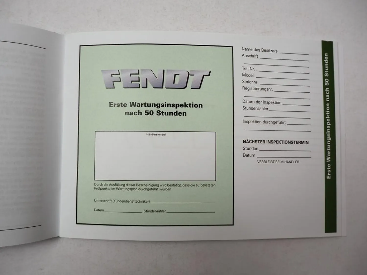 Fendt 5180E 5220E 5255L 6275L 5275C 6335C Mähdrescher Kundendienstheft 2012