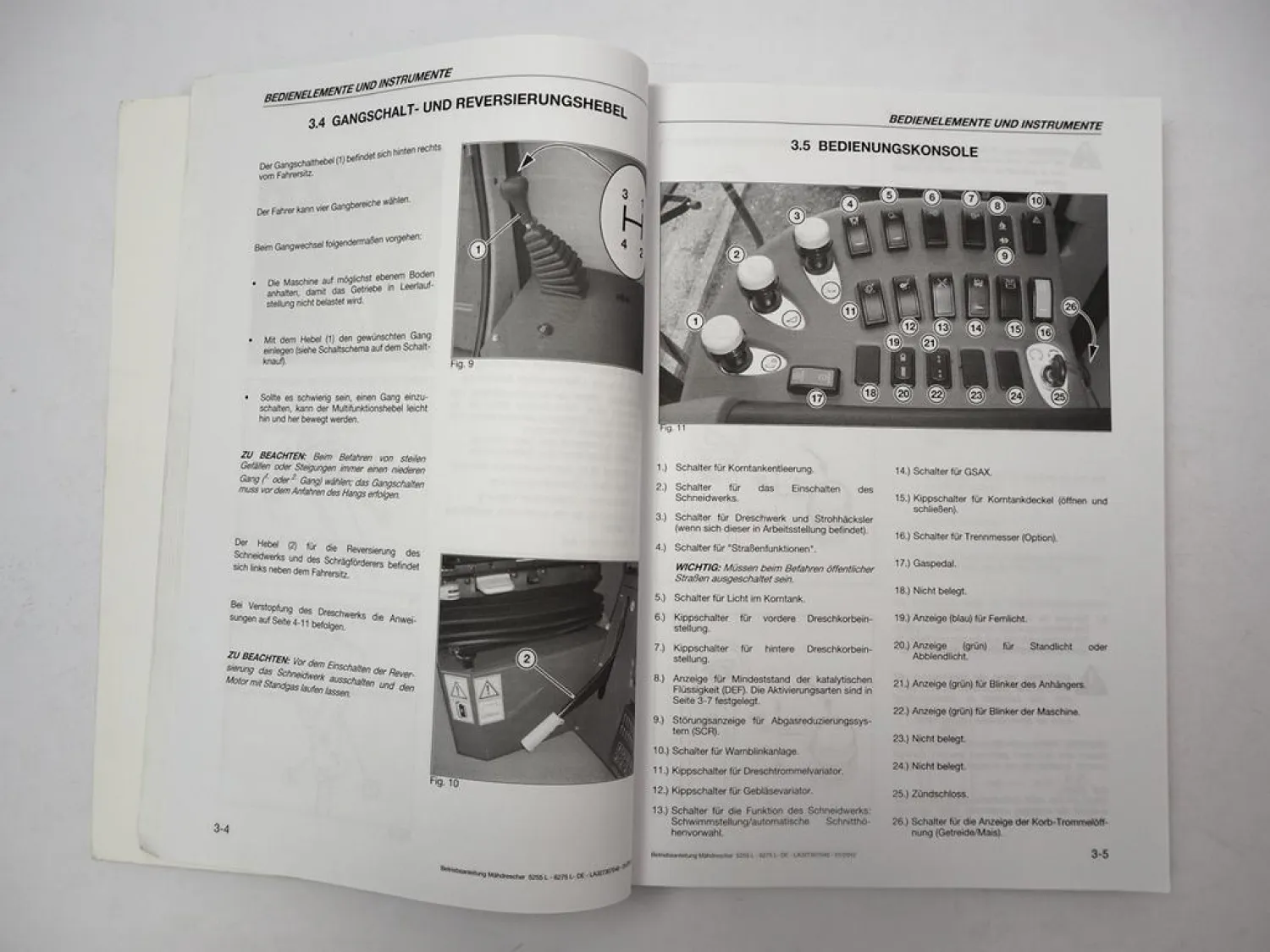 Fendt 5255 6275 L AL MCS Mähdrescher Betriebsanleitung Bedienung Wartung 2012