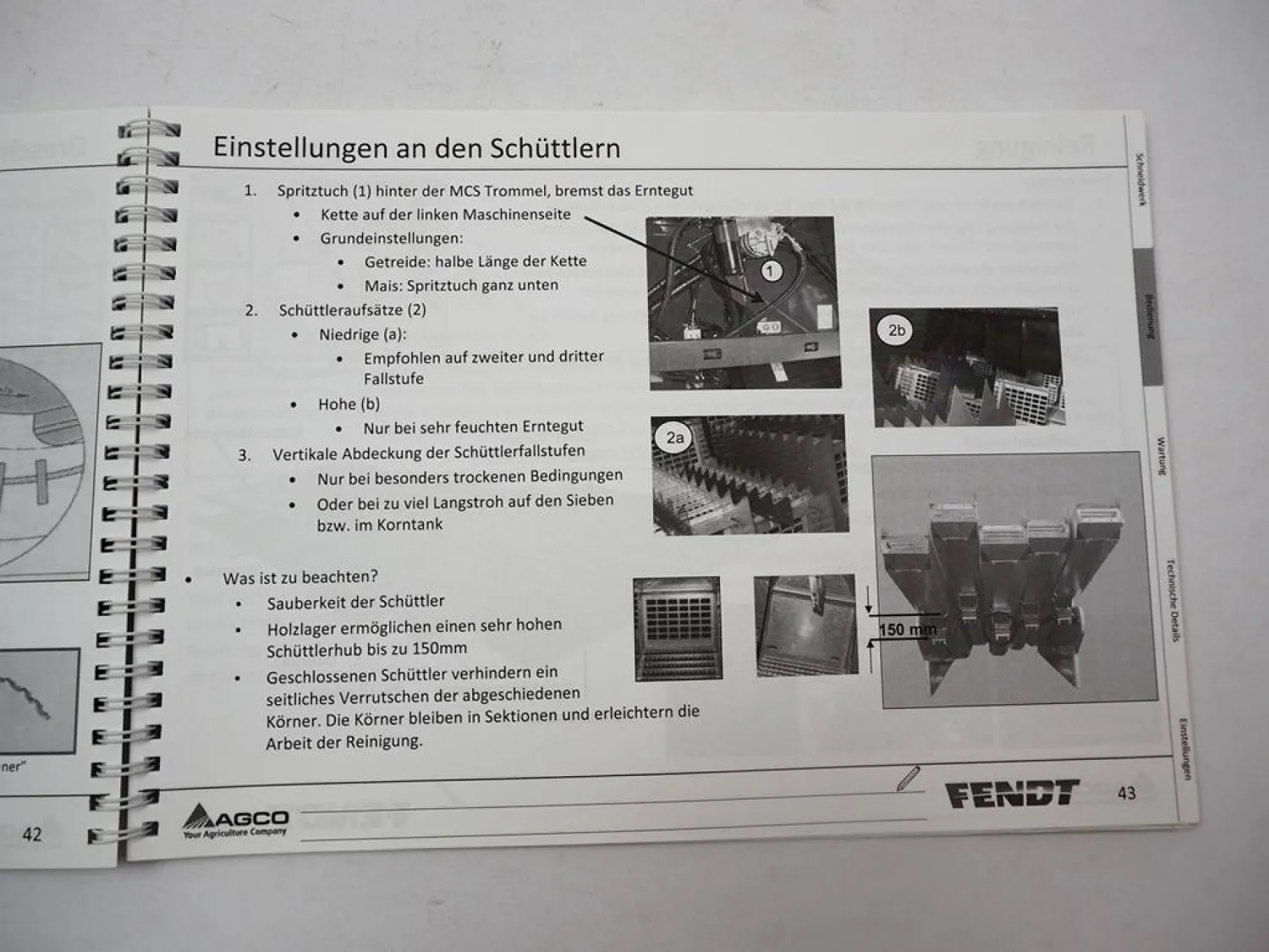 Fendt 5255 6275 L MCS Mähdrescher L-Serie Fahrerschulung Betriebsanleitung 2016