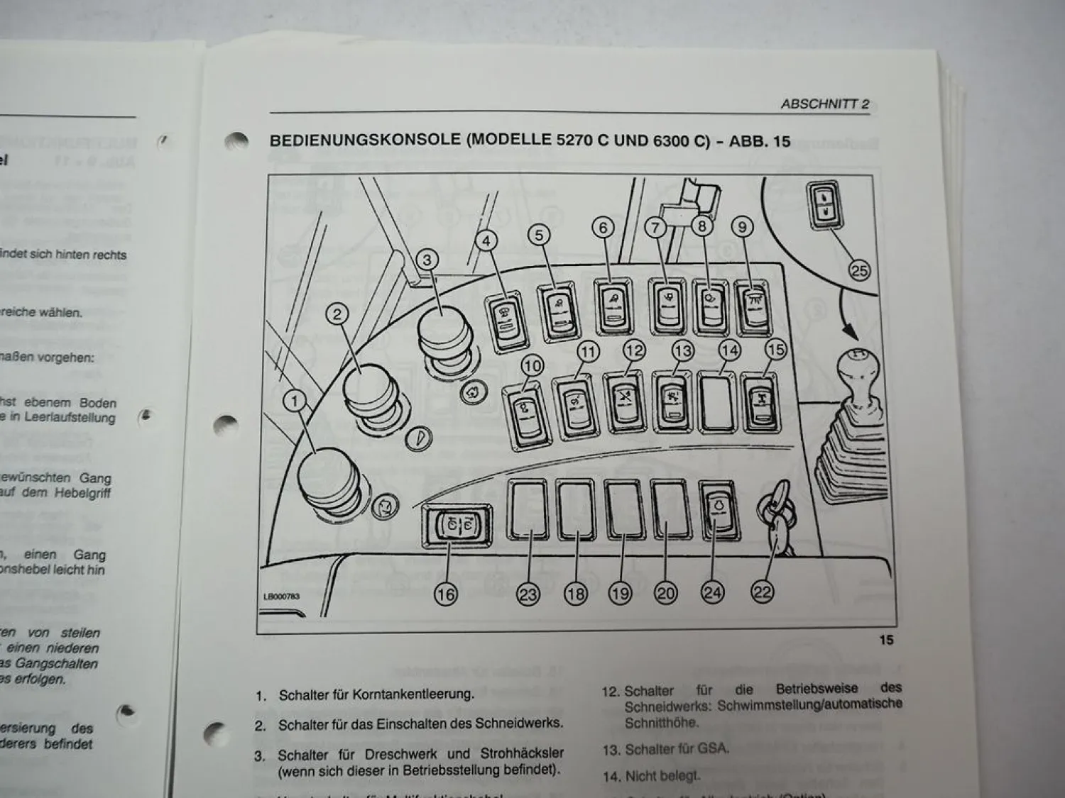 Fendt 5270 6300 C C-AL Mähdrescher Betriebsanleitung Bedienung Wartung 2006