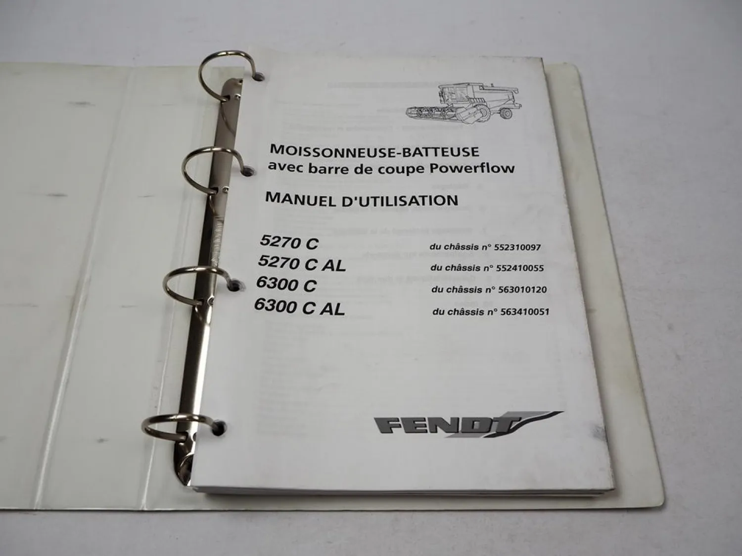 Fendt 5270 6300 C C-AL Moissonneuse Batteuse Manuel d utilisation 2007