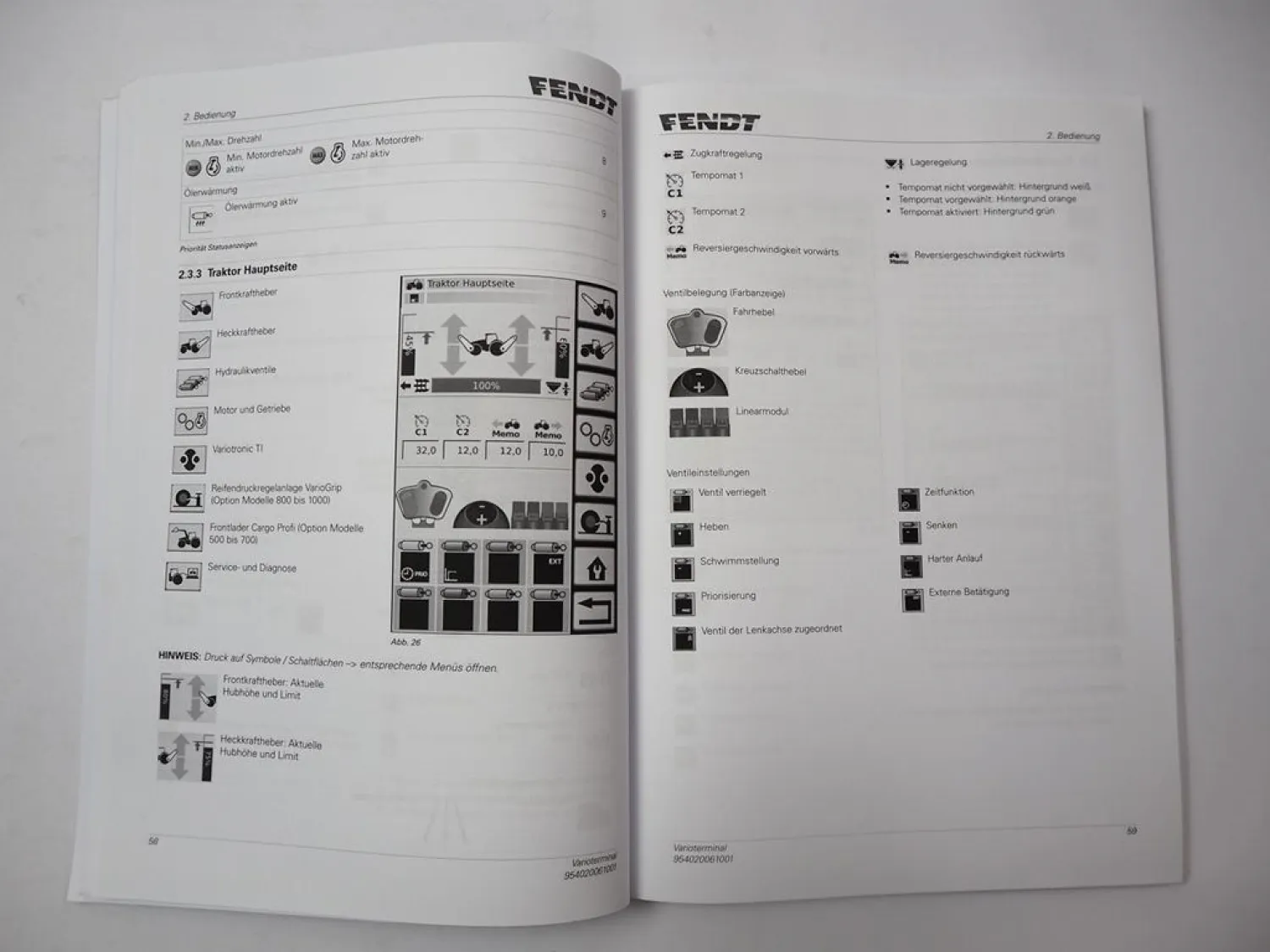 Fendt 714 716 718 720 722 724 Vario S4 Profi Betriebsanleitung Varioterminal