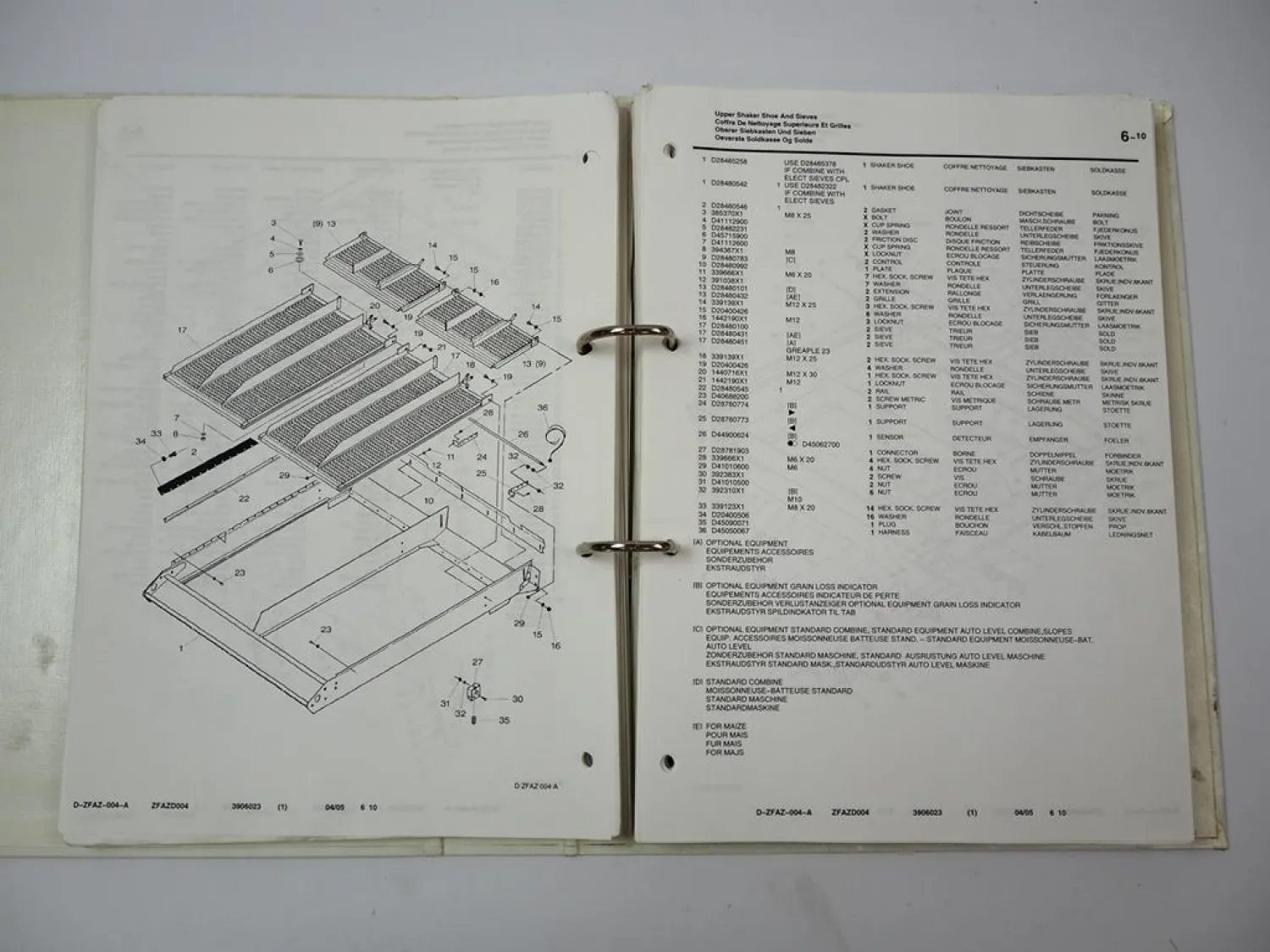 Fendt 8300 8350 Mähdrescher Betriebsanleitung Ersatzteilliste ca. 2001/05