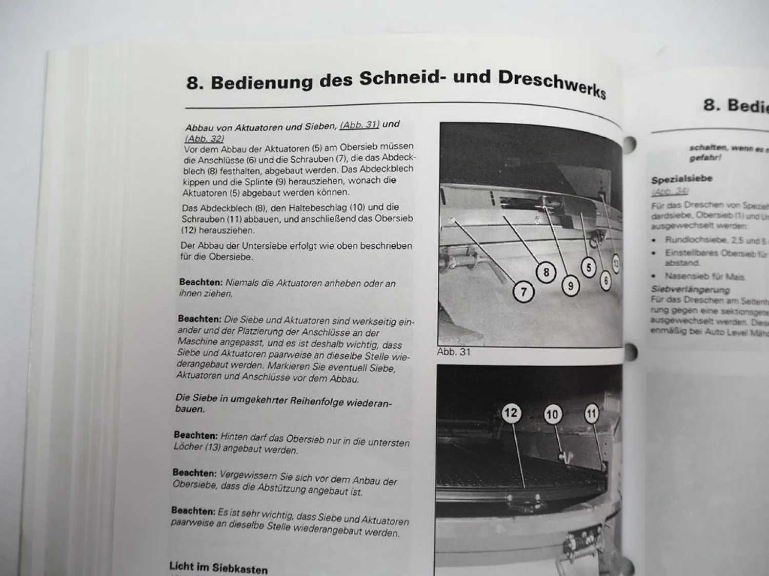 Fendt 8300 8350 Mähdrescher Betriebsanleitung Ersatzteilliste ca. 2005