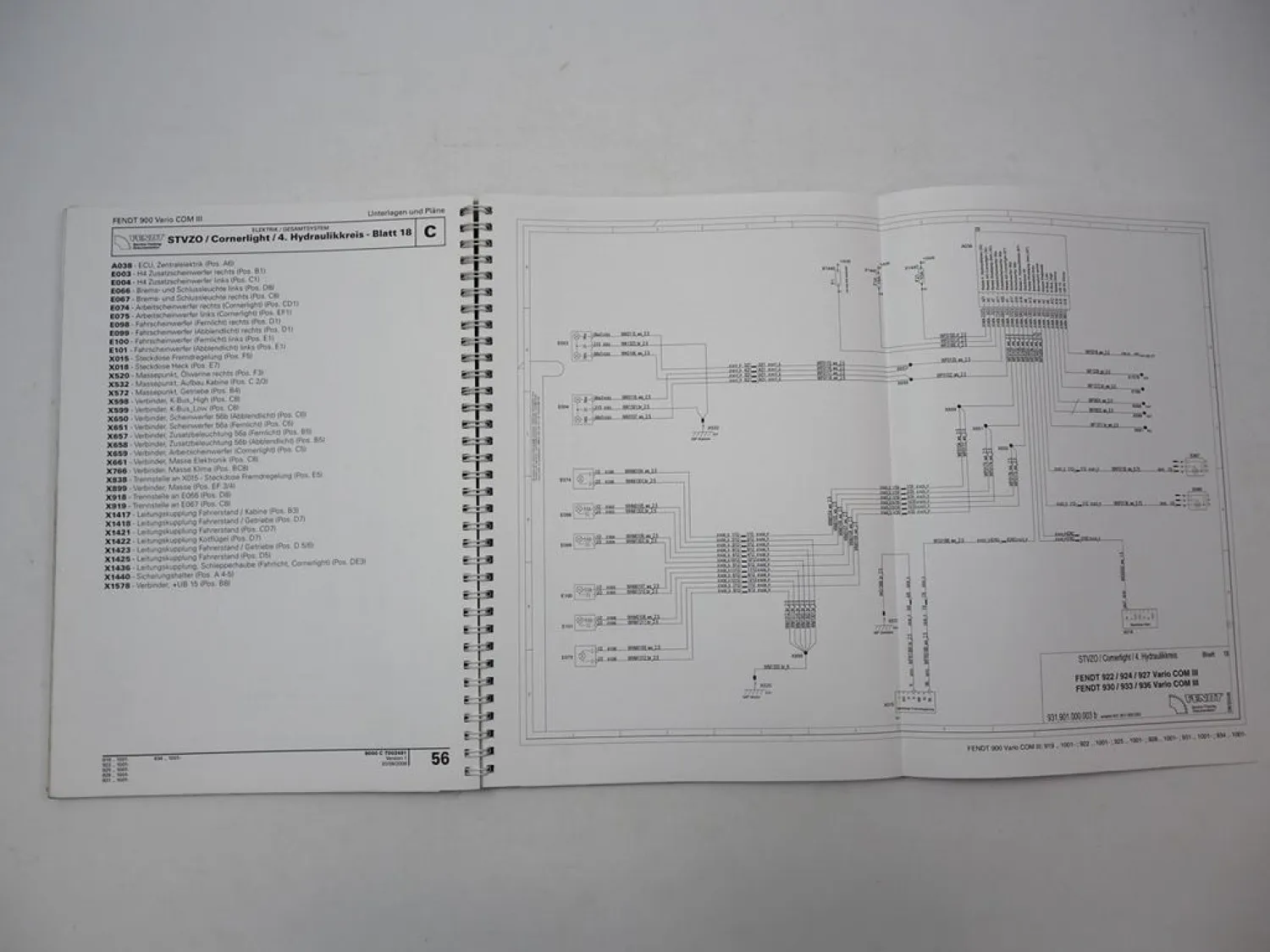 Fendt 900 Vario COM III Schaltplan Elektrik Hydraulik Schulungsunterlagen 2008