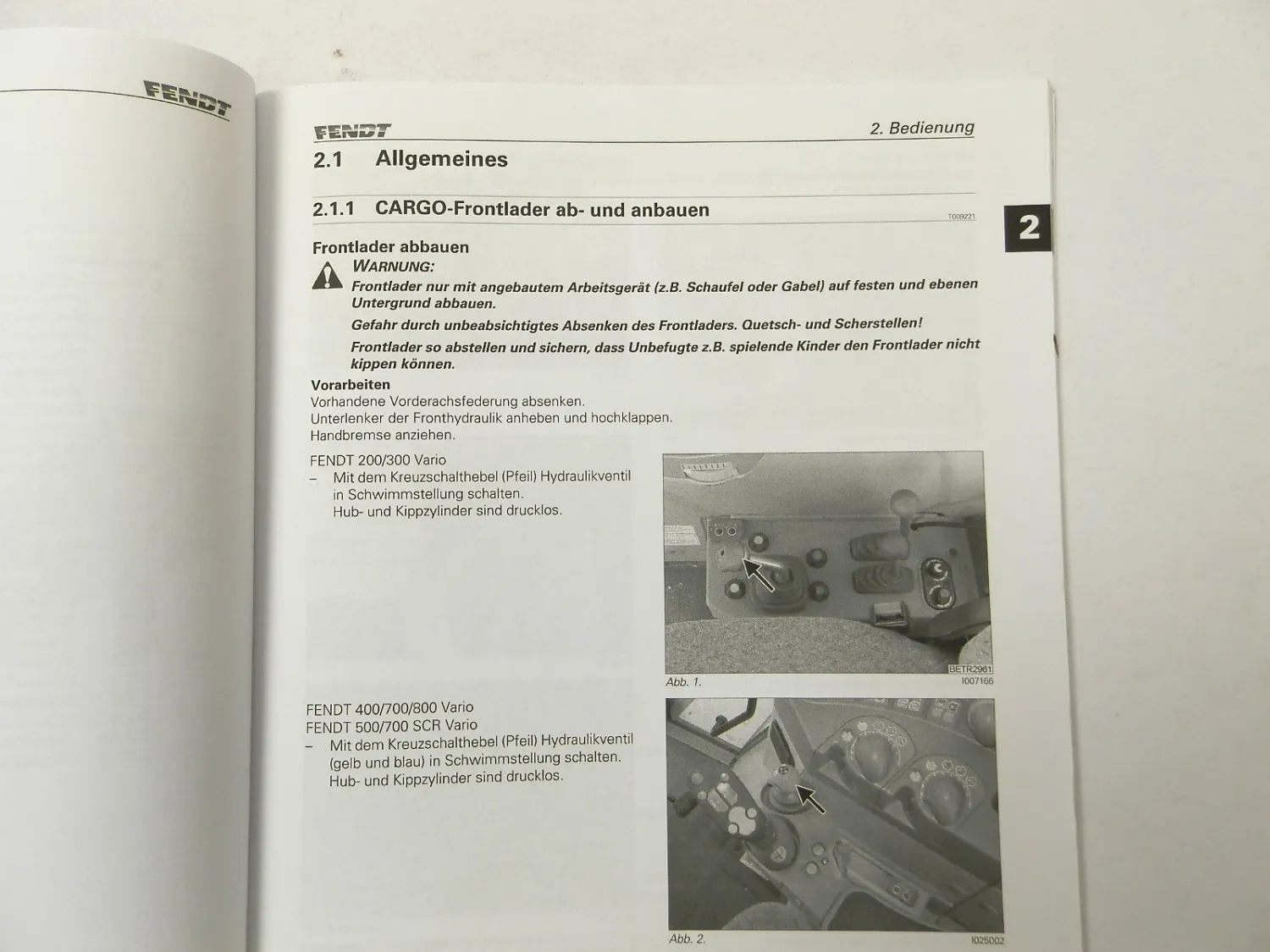 Fendt Cargo 3X 4X 5X Frontlader Betriebsanleitung Bedienung Wartung 2015