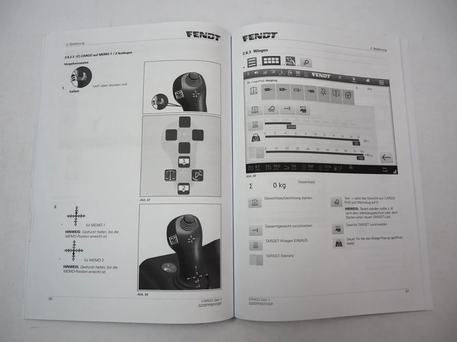 Fendt Cargo Gen1 3X 4X 5X Frontlader Betriebsanleitung Bedienung Wartung 2022