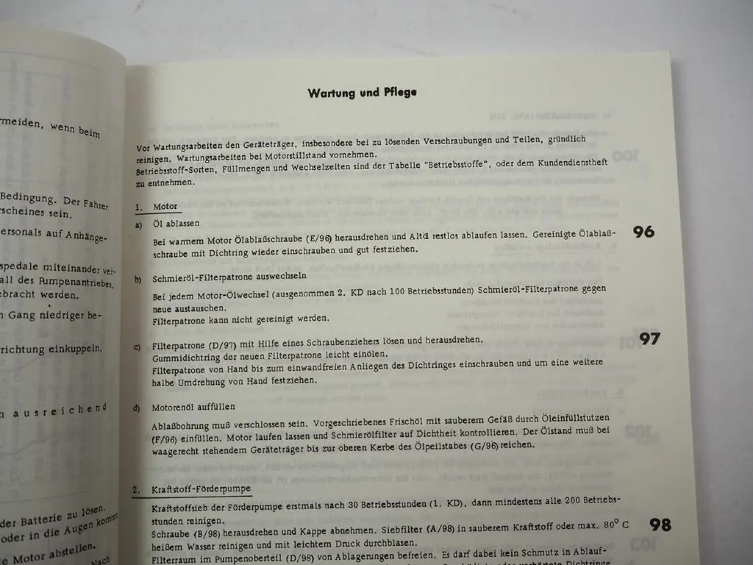 Fendt F 275 255 GT GTF Geräteträger Betriebsanleitung Wartung 1980