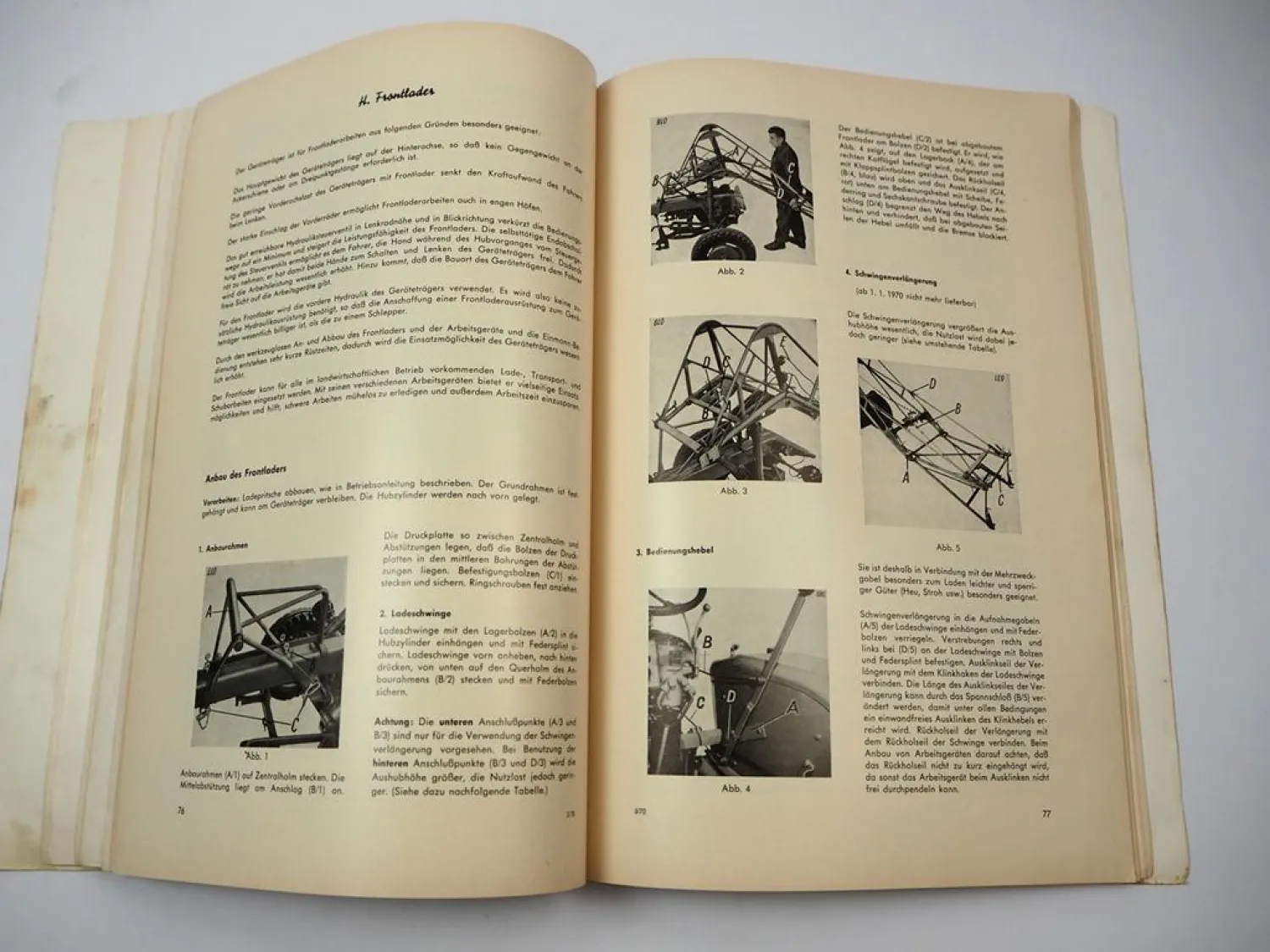 Fendt F231 230 225 220/1 GT Geräteträger Betriebsanleitung 1969 Original
