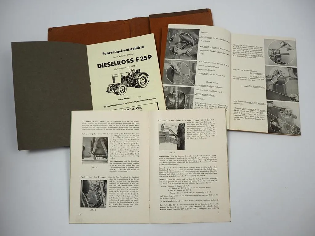 Fendt F25 P PH Dieselross Betriebsanleitung Wartung Ersatzteilliste Motor 1951