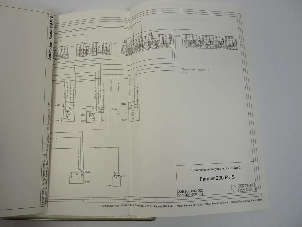 Fendt Farmer 206 207 208 209 P S Schaltpläne Elektrik Hydraulikschaltplan 2004