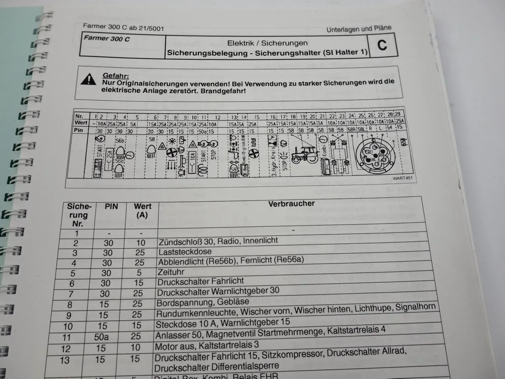 Fendt Farmer 307 308 309 C Schaltpläne Elektrik Stromlaufpläne 2002
