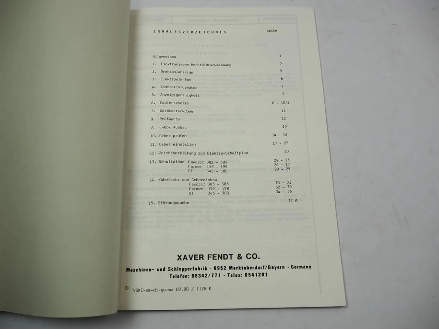Fendt Farmer Favorit 382-385 Geräteträger GT345-380 Anzeigeelektronik Schulung 1988