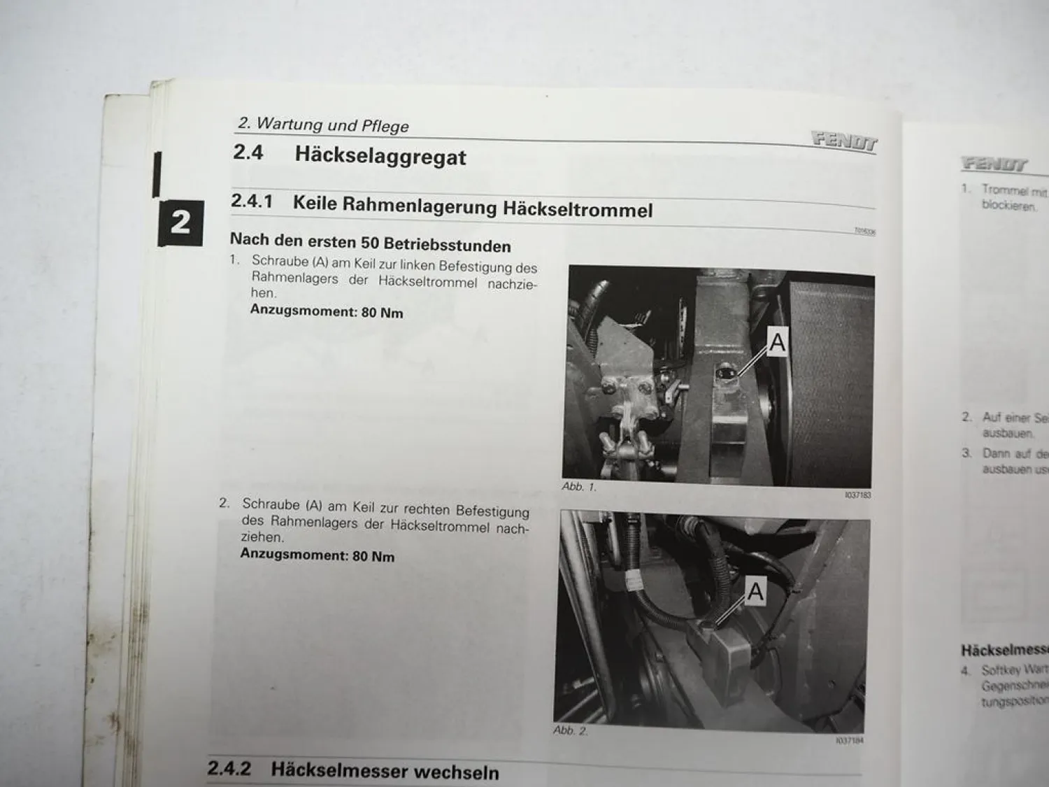 Fendt Katana 65 Feldhäcksler Betriebsanleitung Wartung 2012