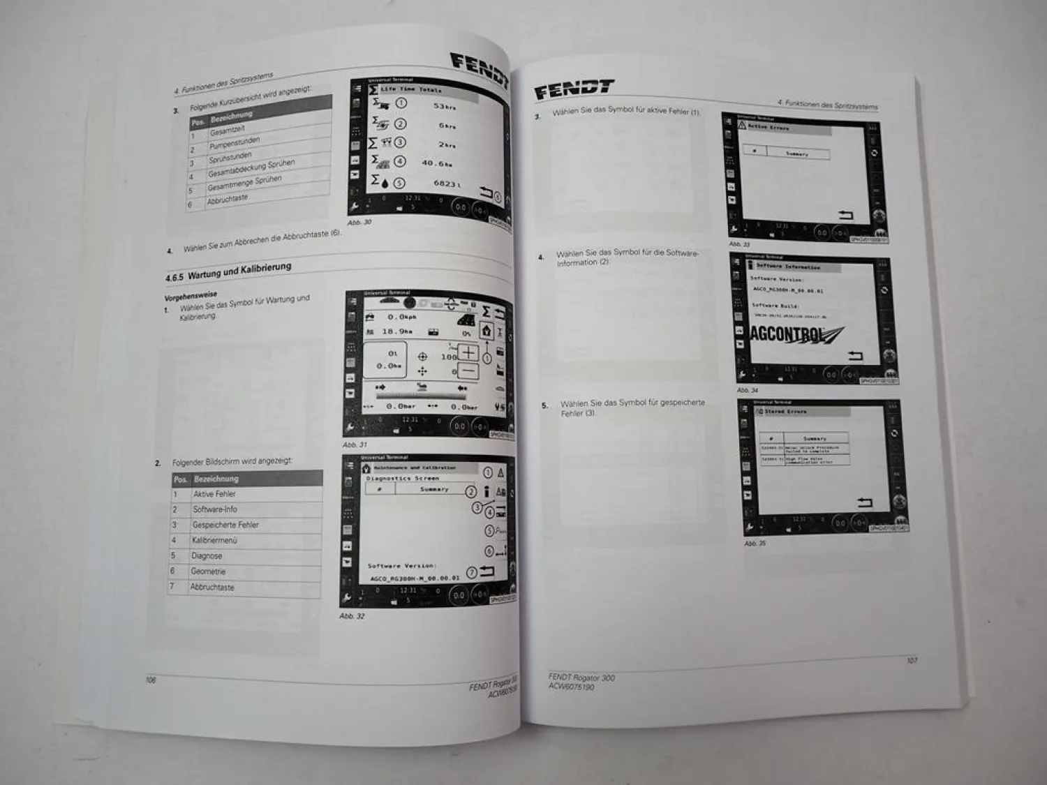 Fendt Rogator 333 344 355 366 Spritze Betriebsanleitung Bedienung Wartung 2018