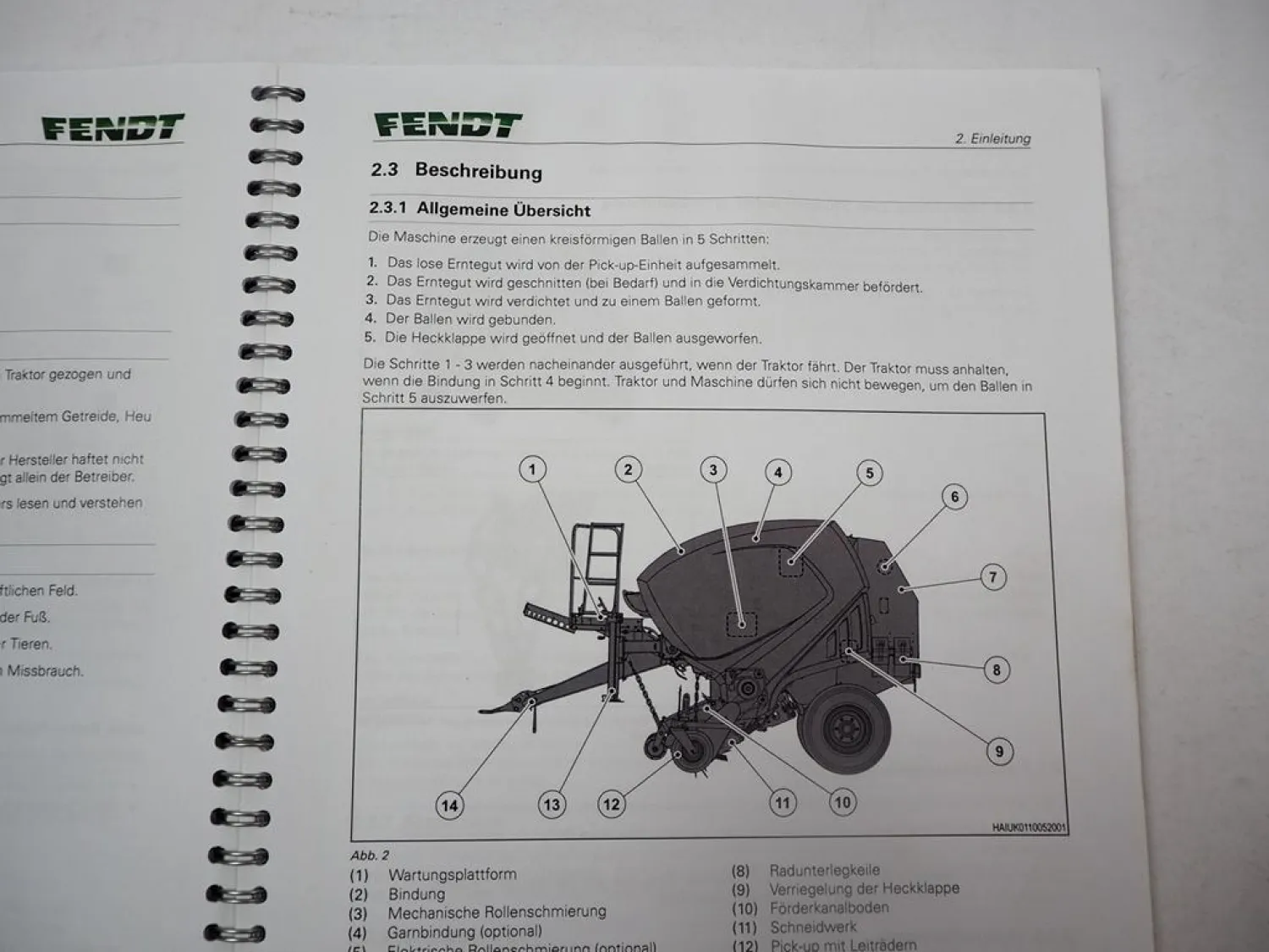 Fendt Rotana 130F Classic Master Xtra Ballenpresse Betriebsanleitung 2018