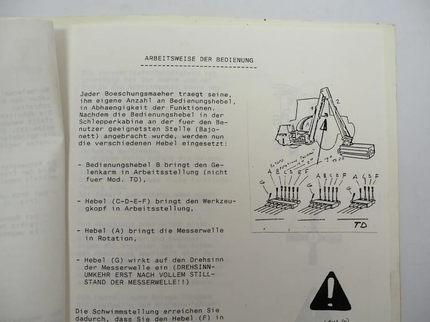 Ferri TK50 Serie 3 Böschungsmäher Betriebsanleitung Ersatzteilliste 1994/95