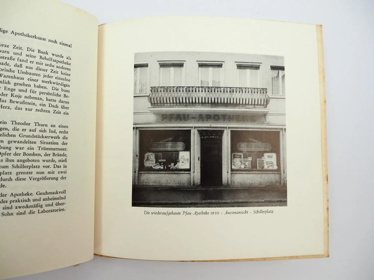 Festschrift 100 Jahre Pfau Apotheke Mainz Familie Thurn 1957