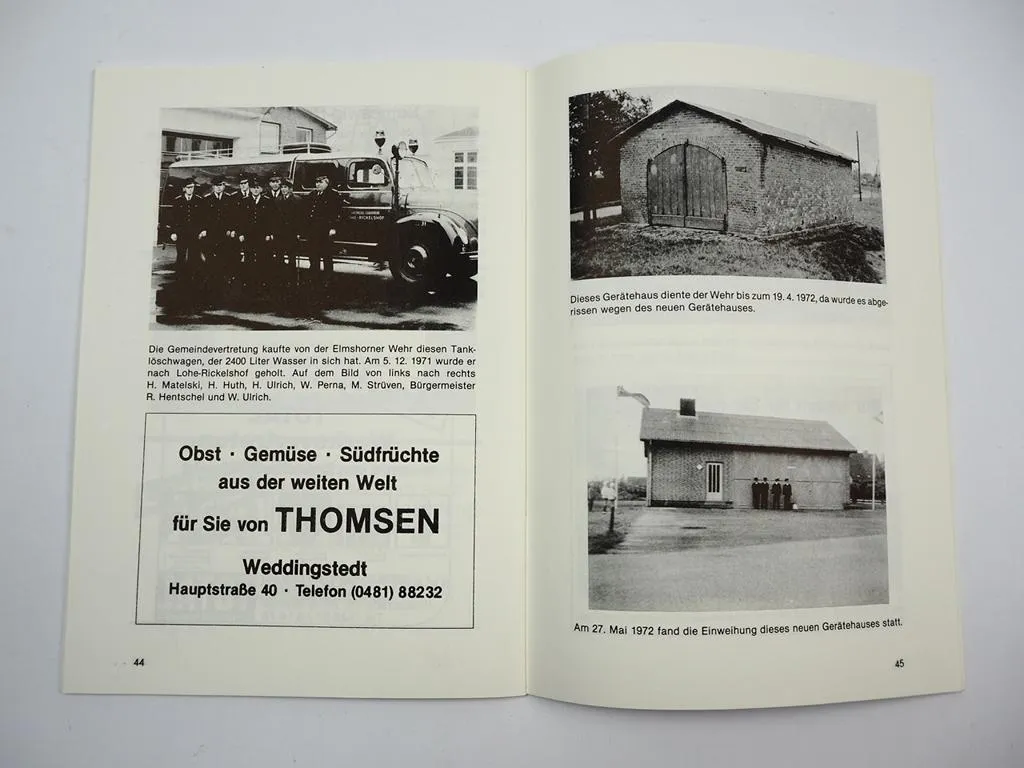 Festschrift 50 J. Freiwillige Feuerwehr Lohe Rickelshof Schleswig Holstein 1984