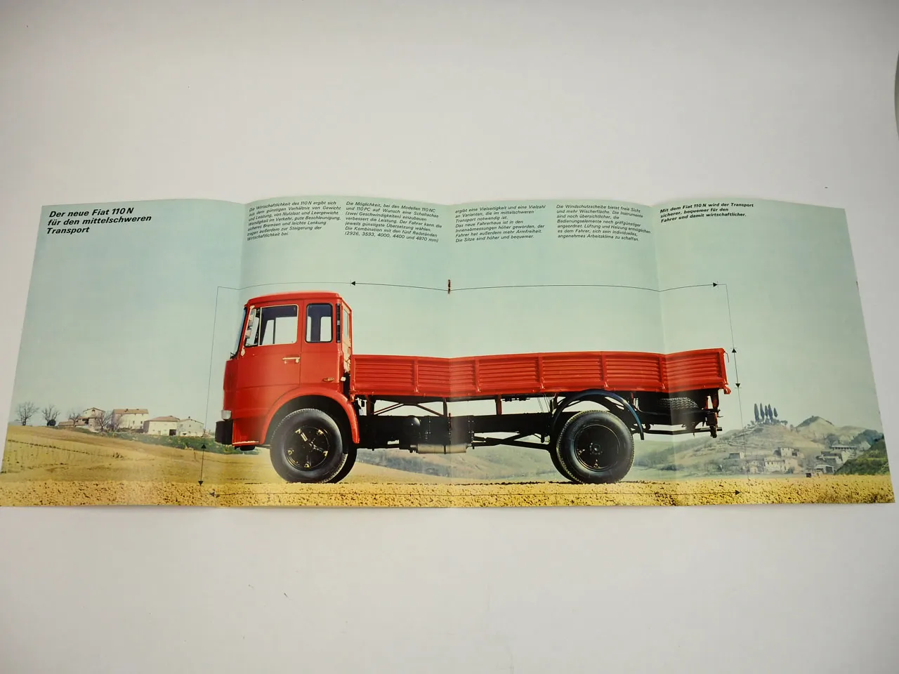 Fiat 110N Pritschenwagen LKW Sattelzugmaschine Prospekt 1970er Jahre