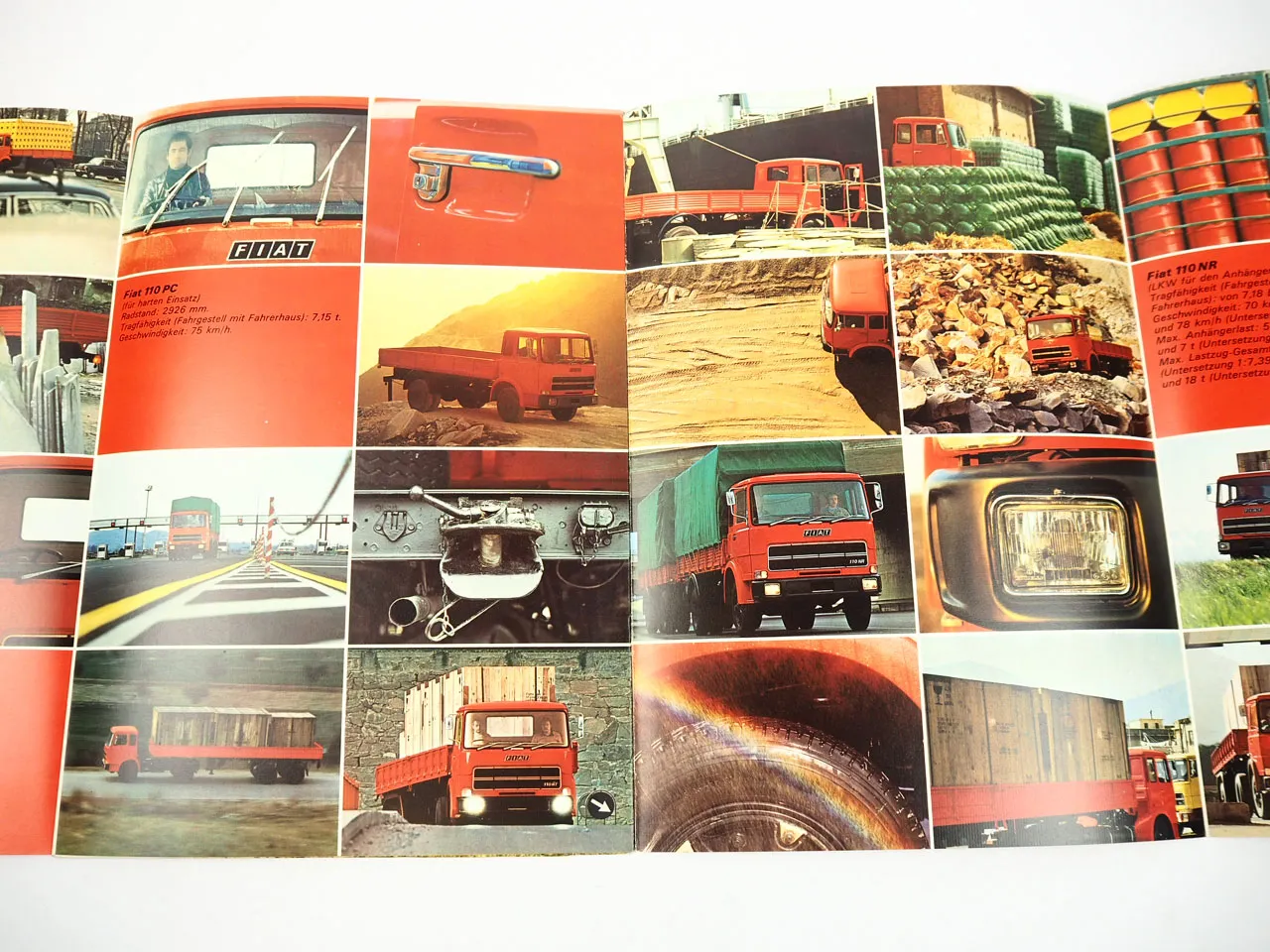 Fiat 110N Pritschenwagen LKW Sattelzugmaschine Prospekt 1970er Jahre