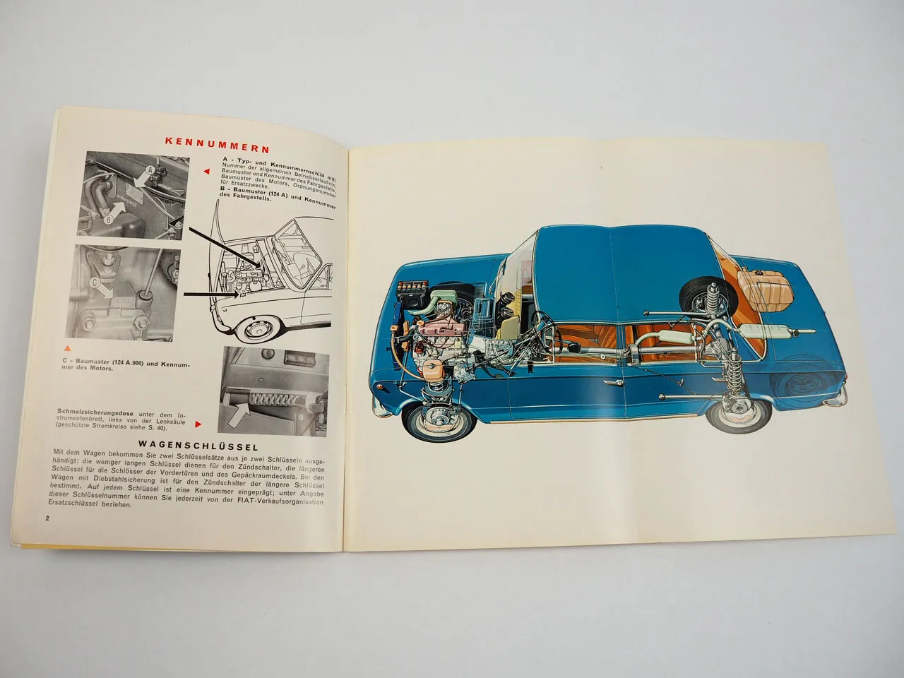 Fiat 124 Limousine Kombi PKW Betriebsanleitung Bedienungsanleitung 1968