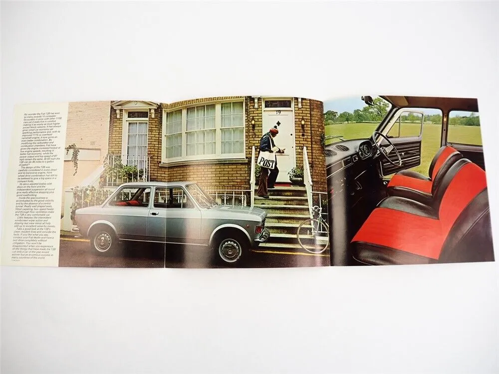 Fiat 128 Saloon Car PKW Prospekt Brochure 1975