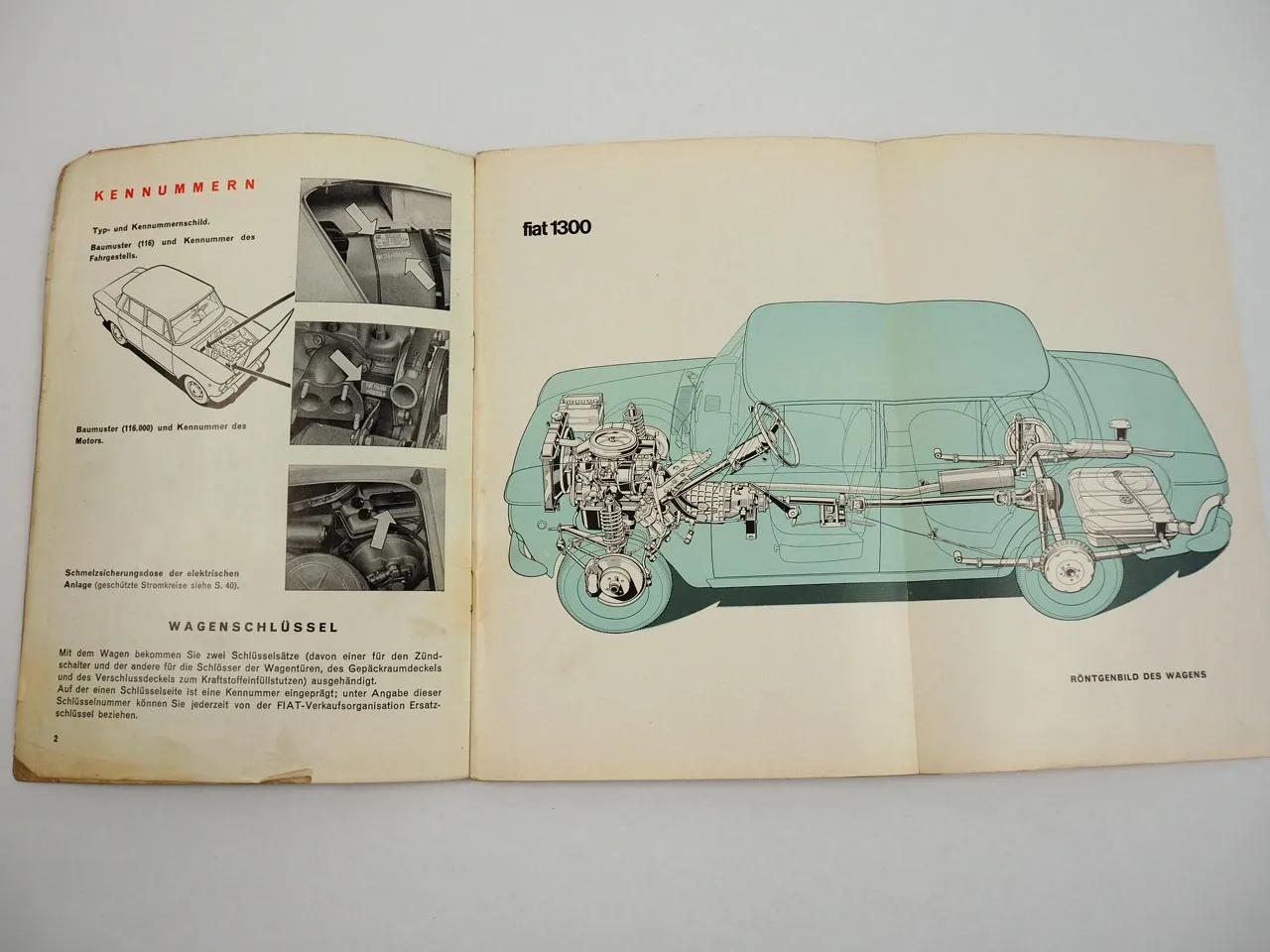 Fiat 13001500 Limousine Kombi PKW Betriebsanleitung Bedienungsanleitung 1965