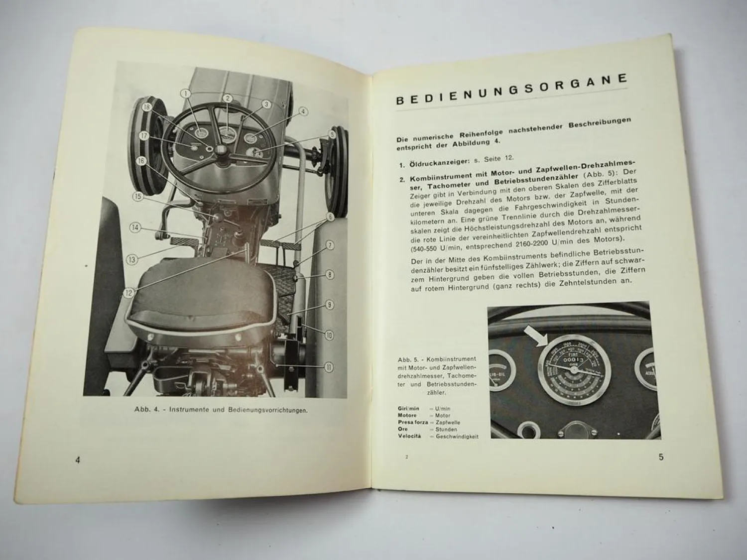 Fiat 315 Traktor Betriebsanleitung Bedienung Wartung Schaltplan Elektrik 1965