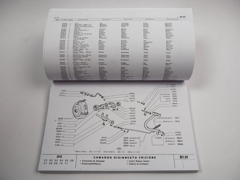 Fiat 315 Traktor Ersatzteilkatalog Ersatzteilliste 1965