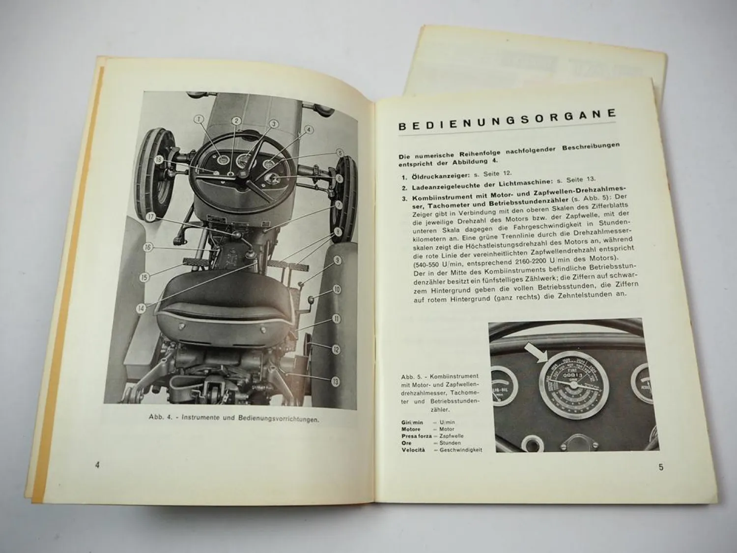 Fiat 415 Traktor Betriebsanleitung Bedienung Wartung Schaltplan Elektrik 1965