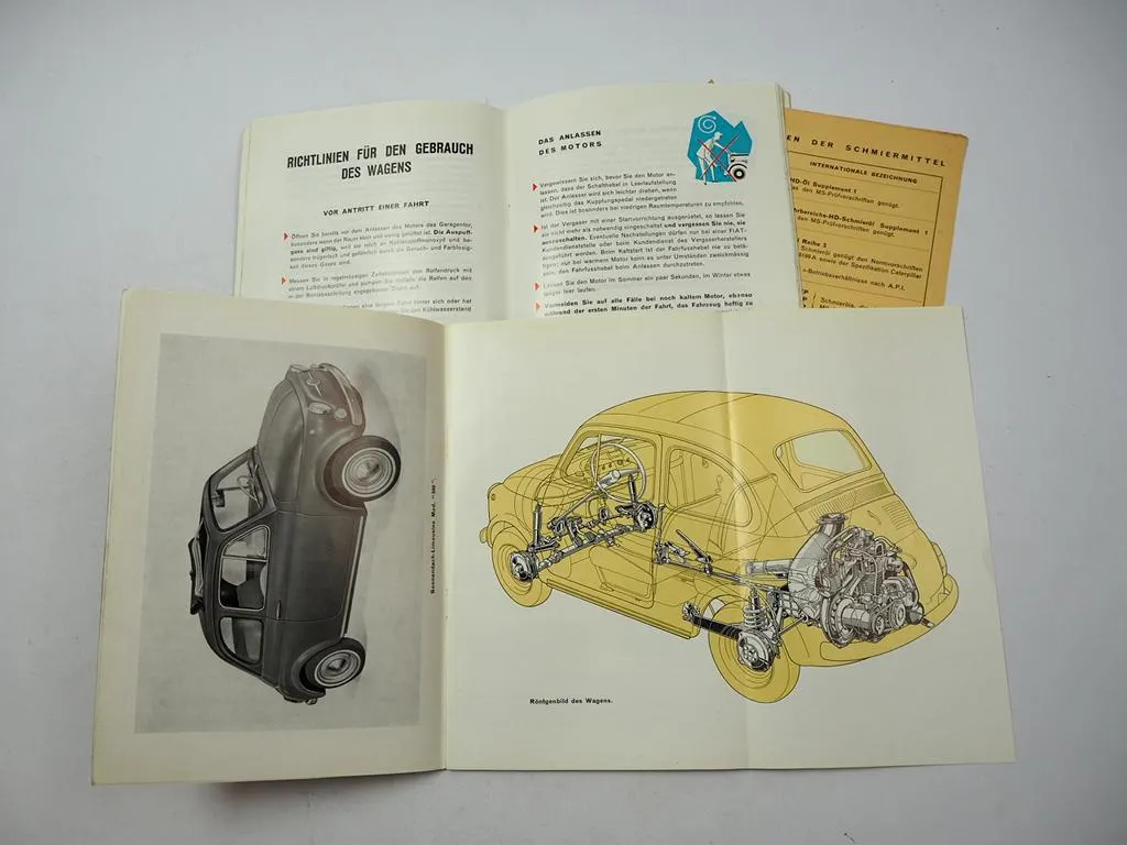 Fiat 500 Betriebsanleitung Bedienungsanleitung Ratschläge für Kunden 1967
