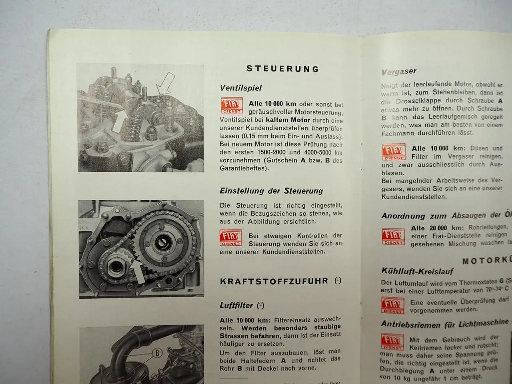Fiat 500 Betriebsanleitung Bedienungsanleitung Ratschläge für Kunden 1967