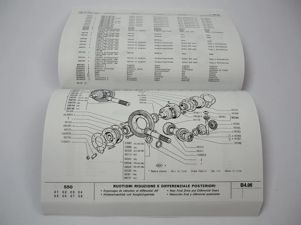 Fiat 550 Traktor Ersatzteilkatalog Ersatzteilliste Spare Parts List 1969