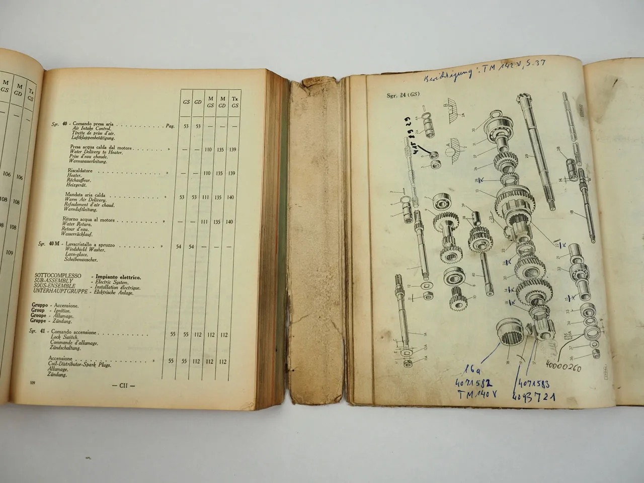 Fiat 600 Ersatzteilkatalog Catalogo parti di ricambio Spare Parts Catalog 1960